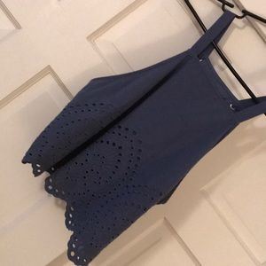 NWT Abercrombie & Fitch Size L Navy Halter Top